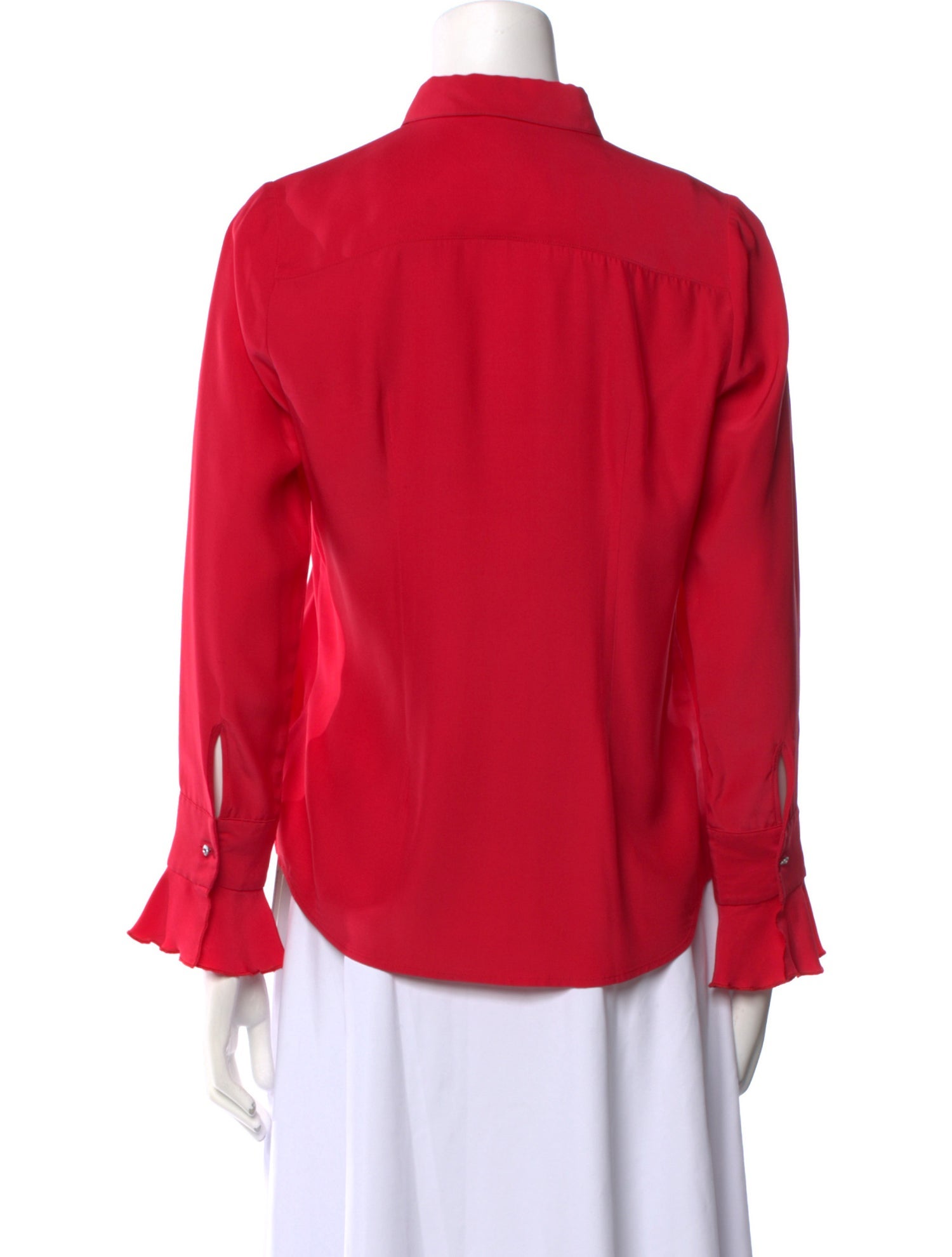 Barney's New York Silk Long Sleeve Button-Up Top